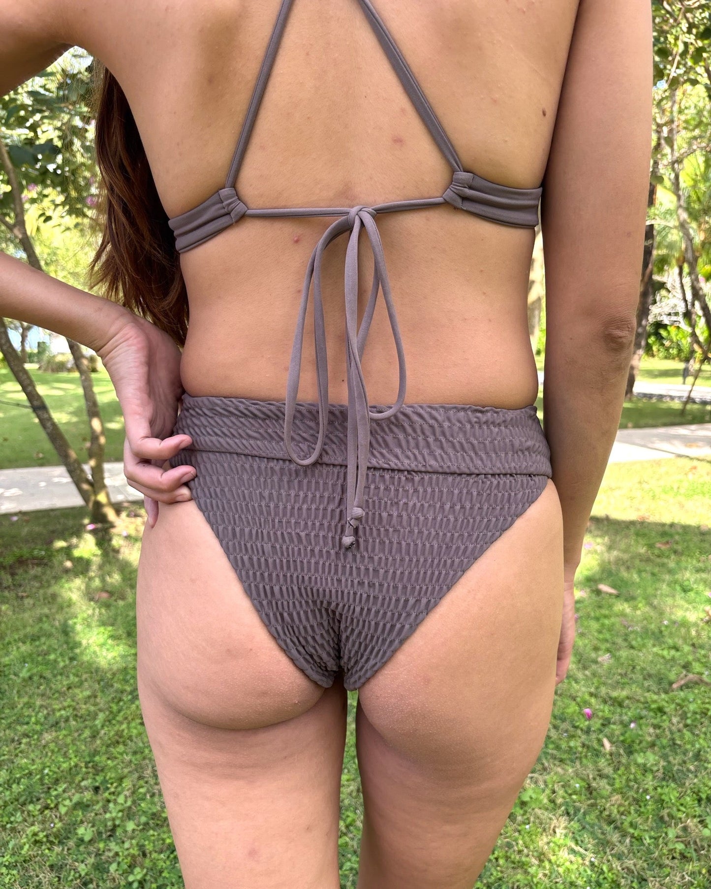 Plumeria Set up (High-Waisted Bottom) / Black & Bronze & Smoky Pink|セットアップ (ハイウエストボトム)
