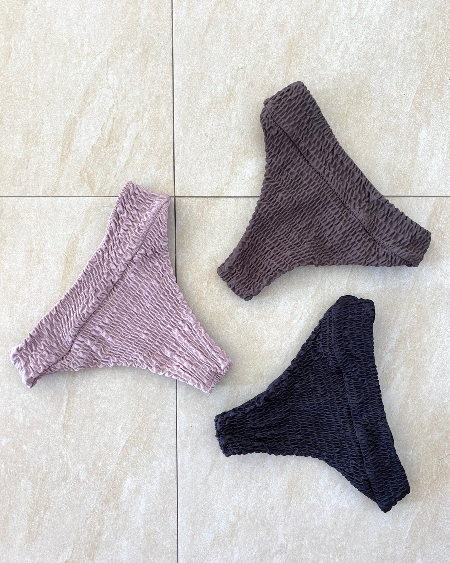 Plumeria High-Waisted Bottoms / Black & Blonze & Smoky Pink|ハイウエストビキニボトム