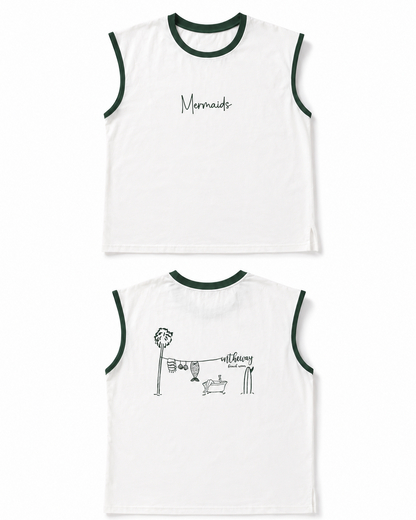Mermaids Ringer Tee/オリジナルTシャツ