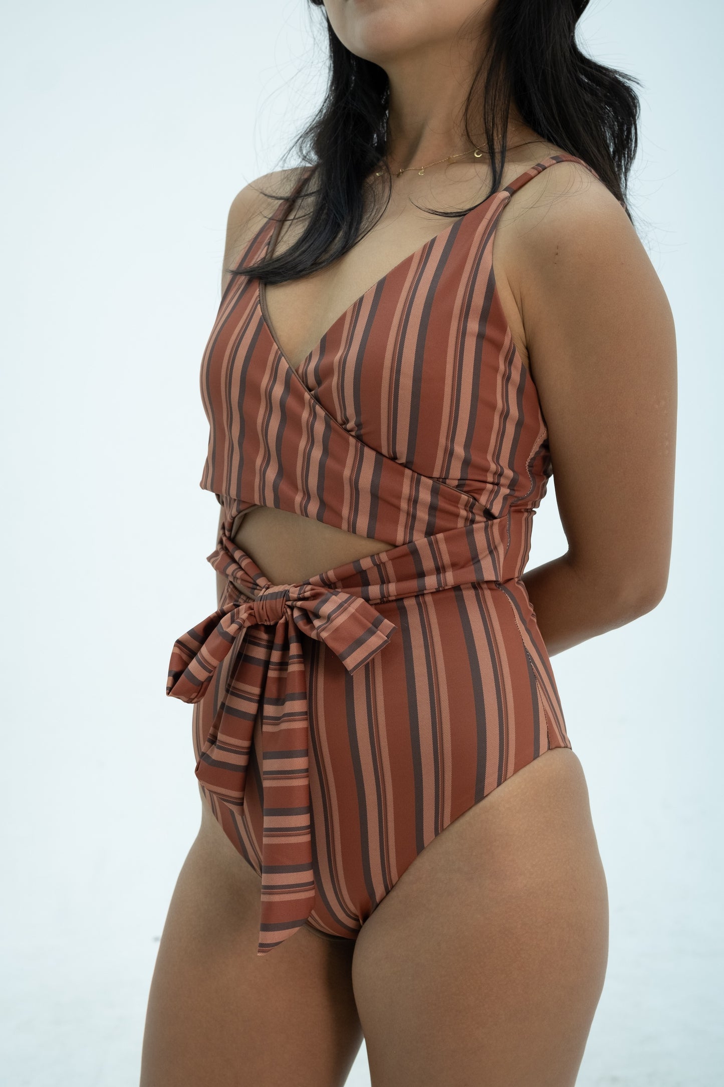 PANSY Relax Ribbon One Piece/パンジーリボンウエストワンピース水着