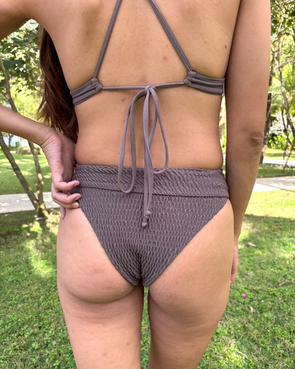 Plumeria Set up (High-Waisted Bottom) / Black & Bronze & Smoky Pink｜セットアップ (ハイウエストボトム)