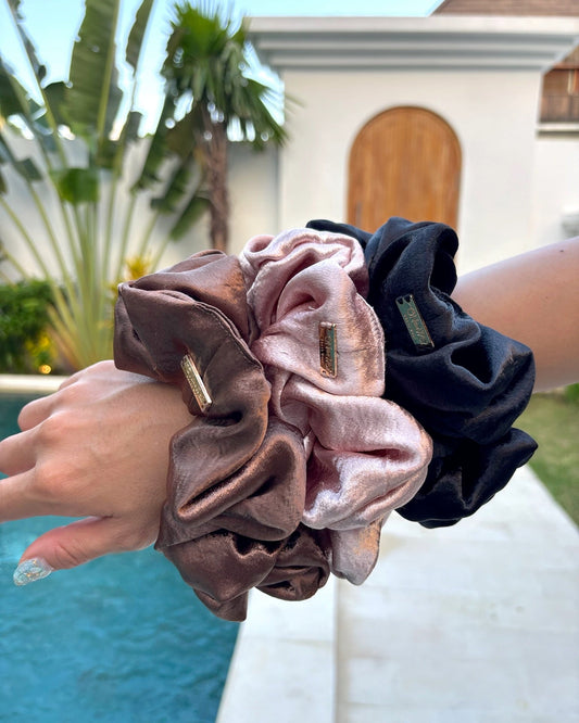 Scrunchie / Black & Pink & Chocolate｜シュシュ