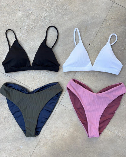 Jasmine Tops/Rib White × Iris Bottoms/Pink｜セットアップ
