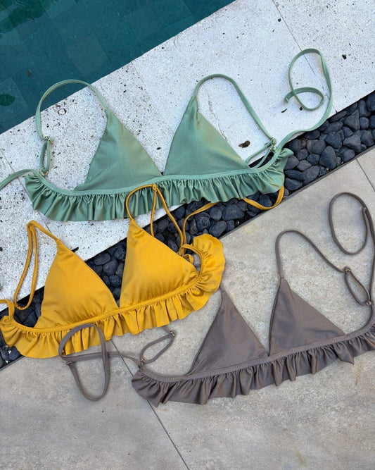 Allamanda Tops / Mango & Latte & Green｜ビキニトップ